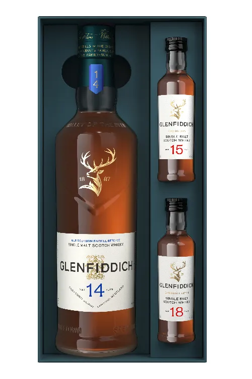 GLENFIDDICH 14 YR GIFT WITH 2 - 50ML